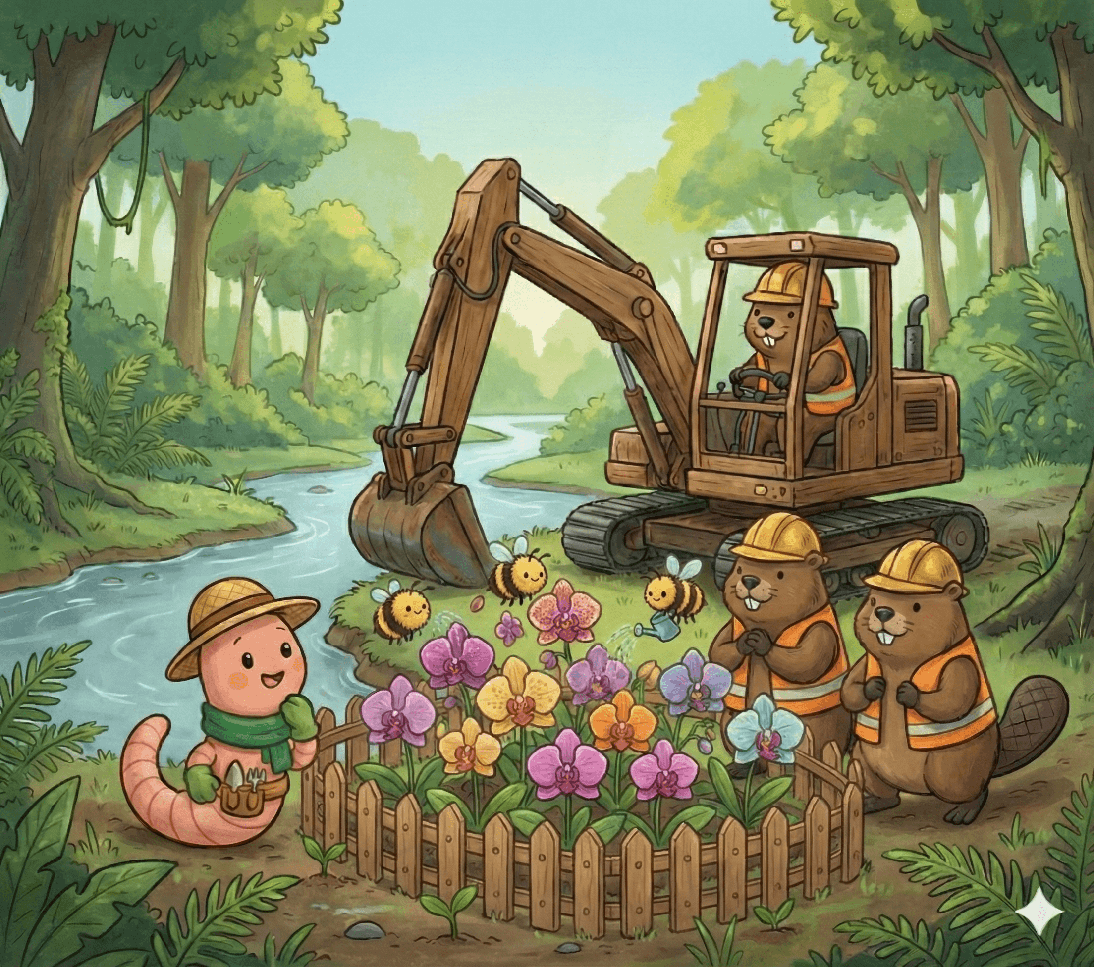 podrick, the infrastructure beavers and worker bees at the finished plot